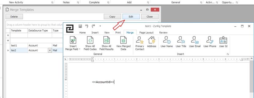 Email template editor in CRM